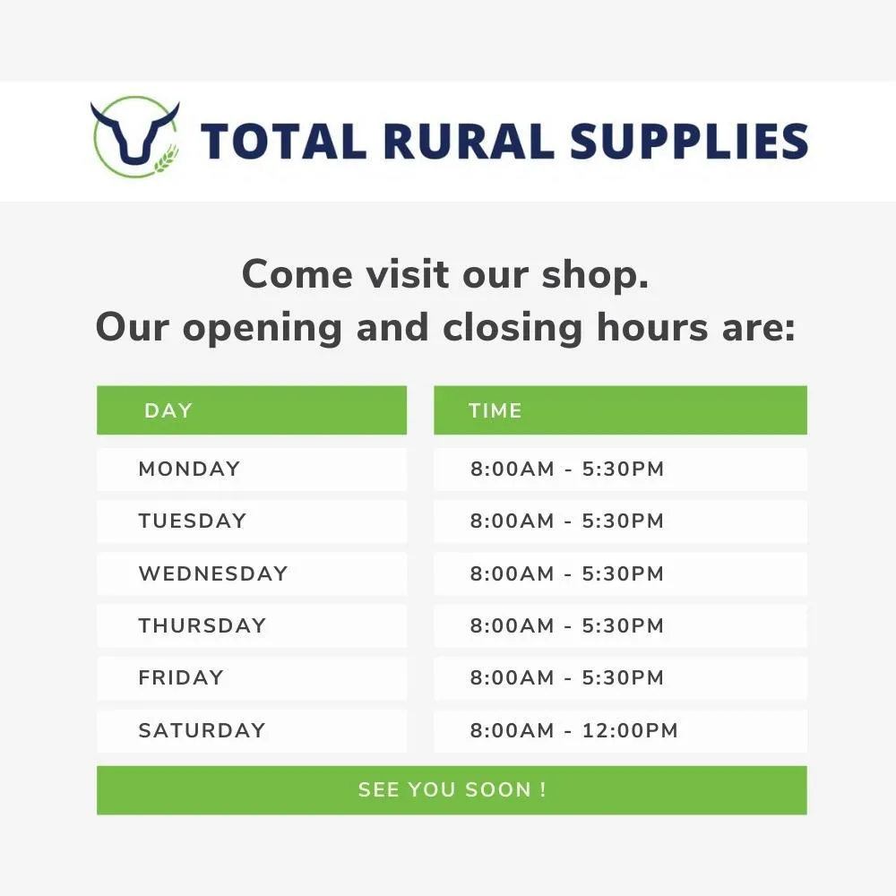Total Rural Supplies Toowoomba Opening Hours